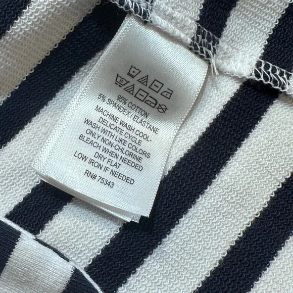 NWT TAHARI‎ Women's Striped Blazer Jacket Navy White Cotton Blend Size Medium - Picture 4 of 10